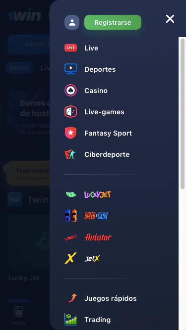 Capturas de pantalla de la 1win New Version de la app 02