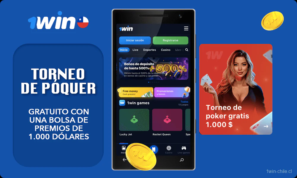 Visión general sobre Torneo de póquer gratuito con una bolsa de premios de 1.000 dólares en 1win