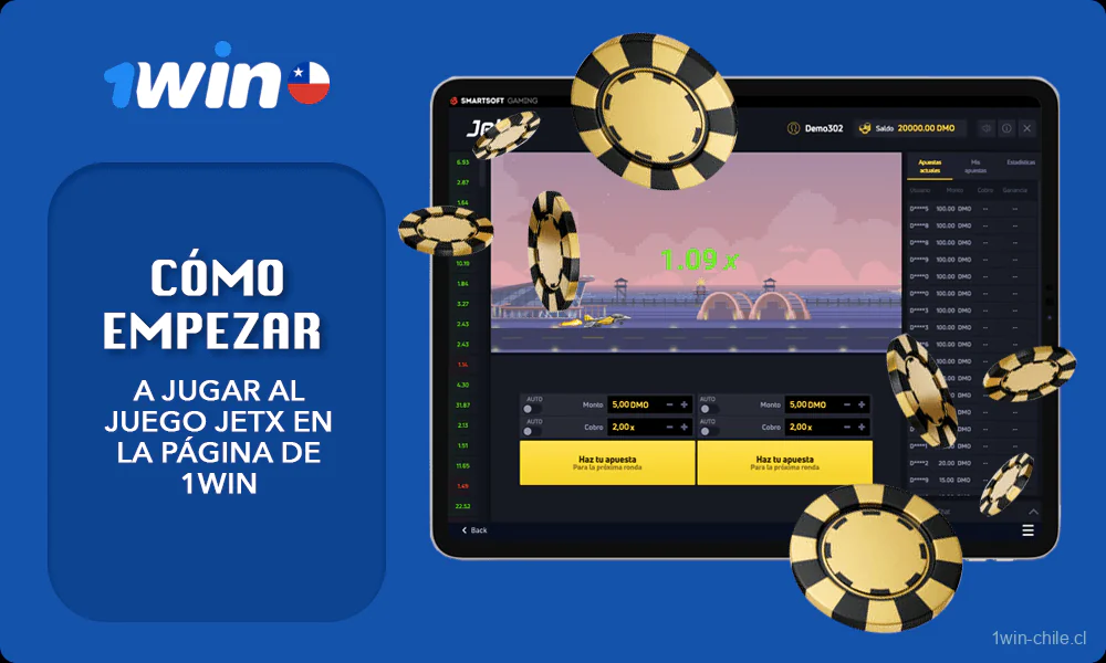 Instrucciones paso a paso para empezar a jugar al juego JetX en la página de 1win